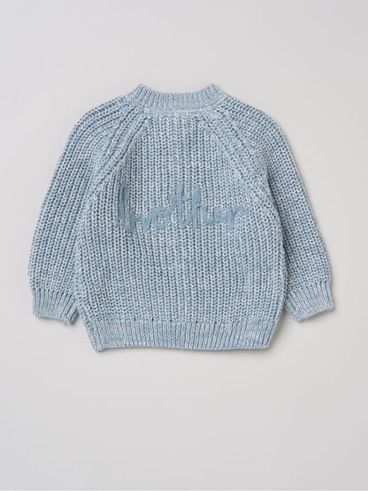 Dsiney Kidz - Rock-A-Bye Baby Boutique Blue Text Embroidered Knitted Cardigan image 1