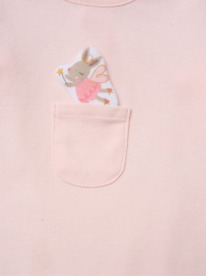 Rock-A-Bye Baby Boutique Pink Sleepsuit With Appliqué Bear With Cloud Pocket image 3