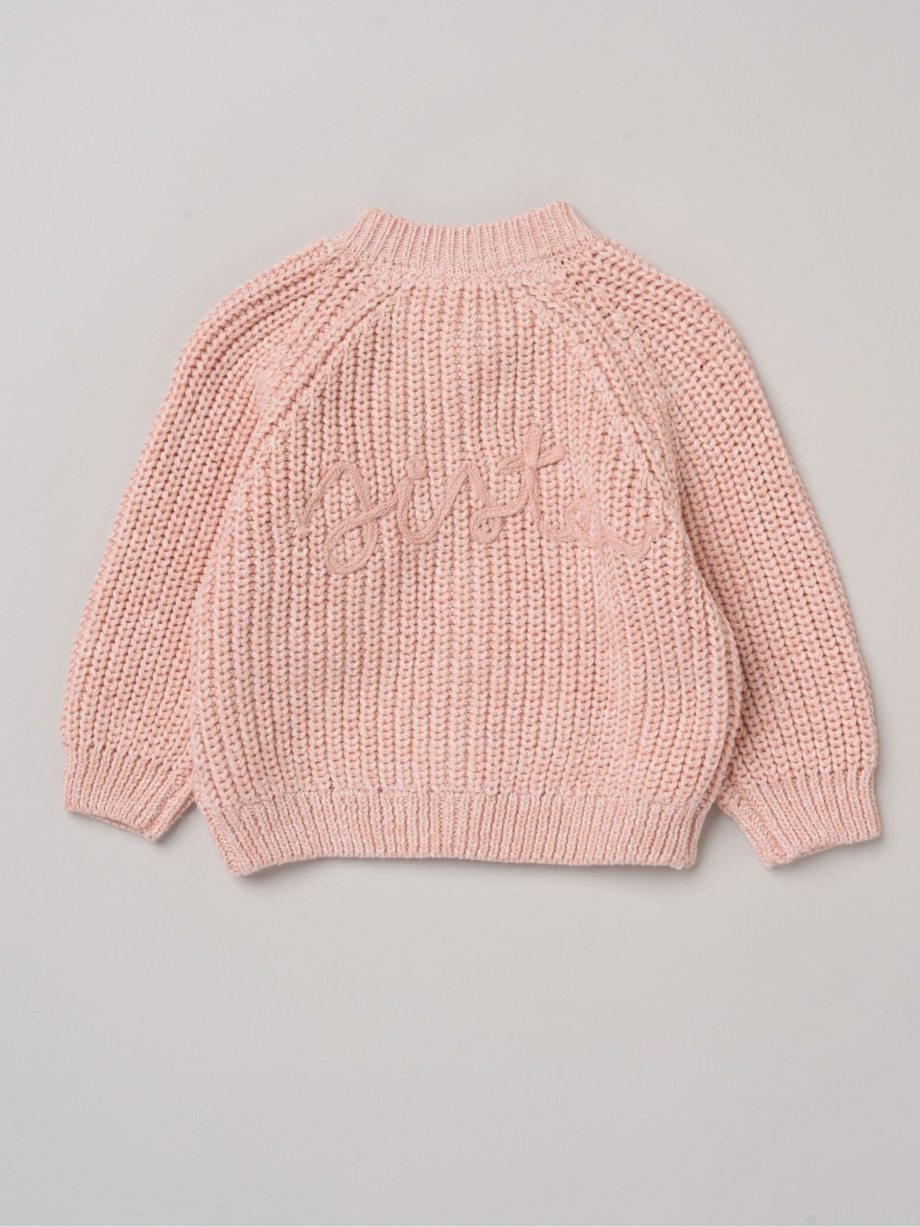 Dsiney Kidz - Rock-A-Bye Baby Boutique Pink Text Embroidered Knitted Cardigan image 1