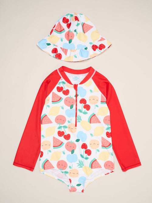 Dsiney Kidz - Miss Red Fruit Rash Suit With Hat image 1