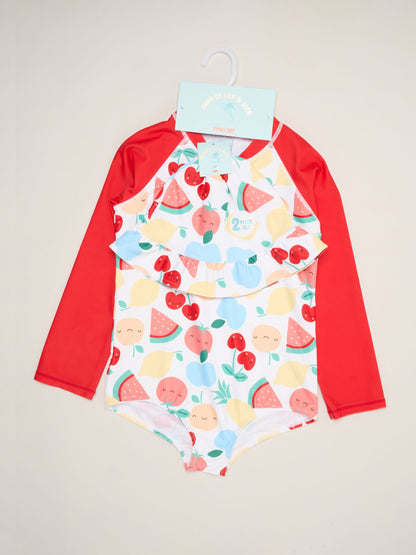 Miss Red Fruit Rash Suit With Hat image 2