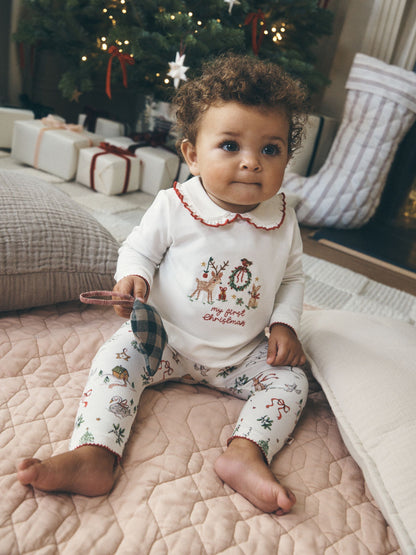 White My First Christmas Top and Leggings Baby Set (0-18mths) - image 1