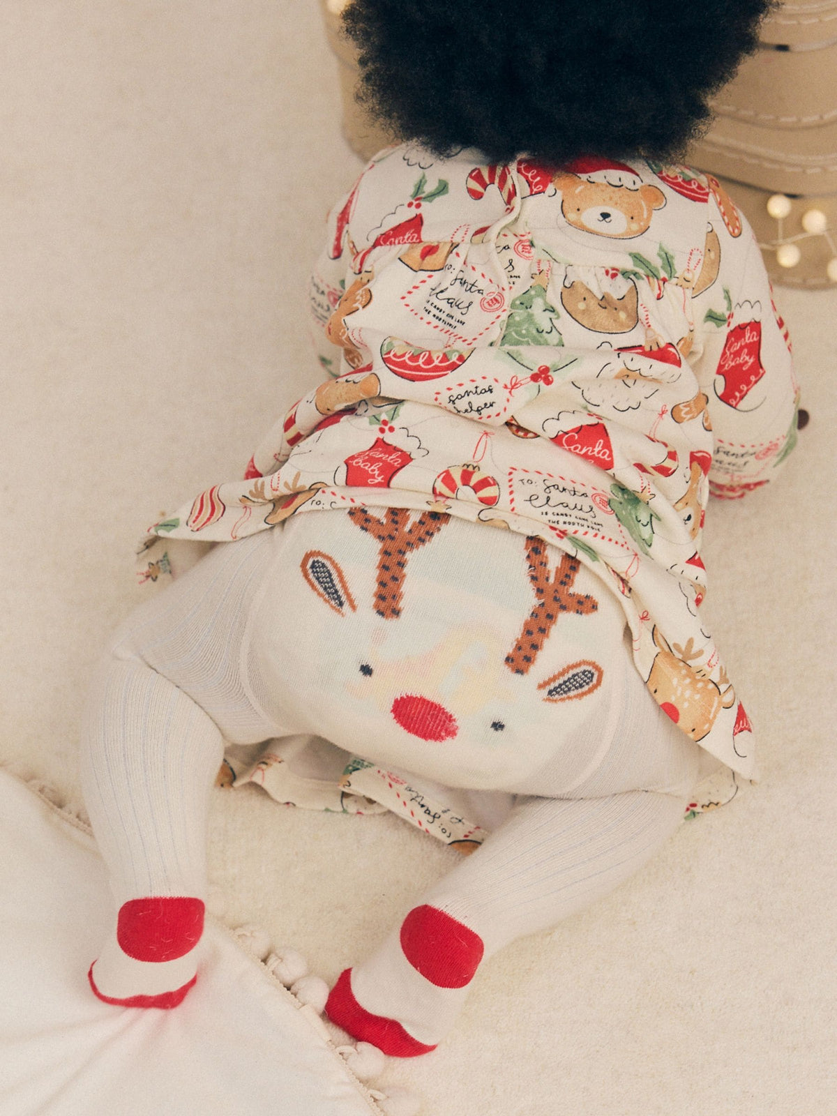 Neutral Christmas Character Baby Dress And Tights 2 Piece Set (0mths-2yrs) - image 6