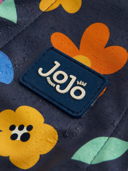 JoJo Maman Bébé Navy Floral Waterproof Fleece Lined All-In-One Puddlesuit - image 5