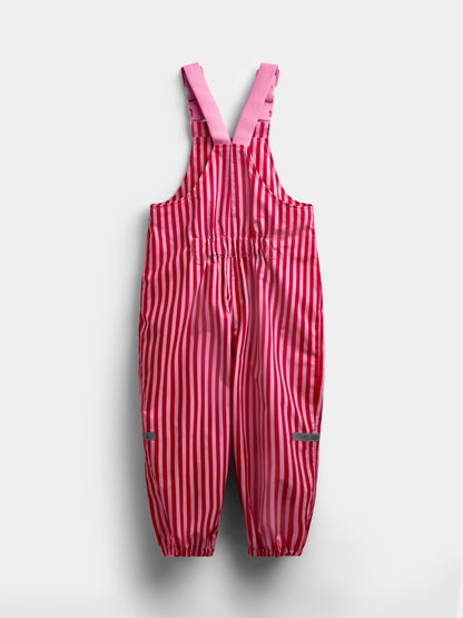 JoJo Maman Bébé Pink Stripe Waterproof Packaway Dungarees image 3