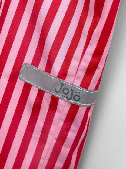JoJo Maman Bébé Pink Stripe Waterproof Packaway Dungarees image 5