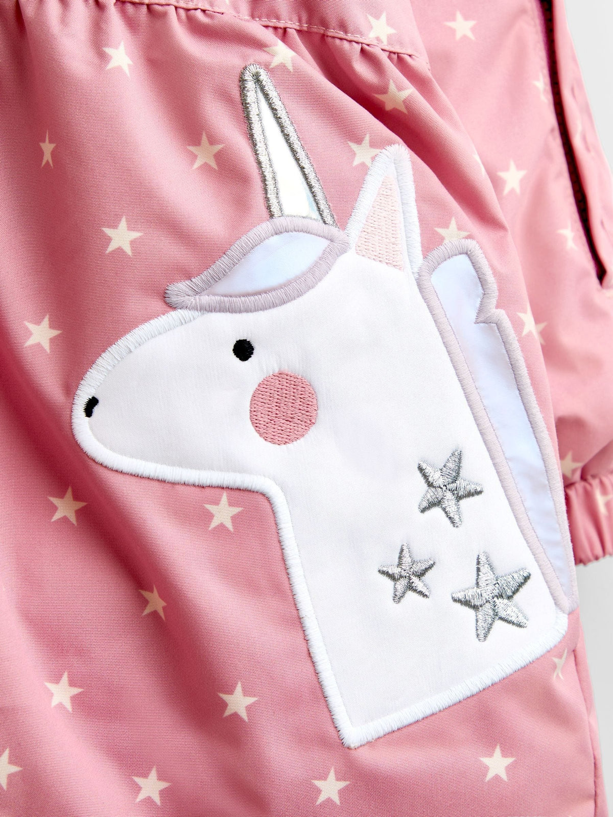 Dsiney Kidz - JoJo Maman Bébé Pink Unicorn Peplum Puffer Jacket image 6