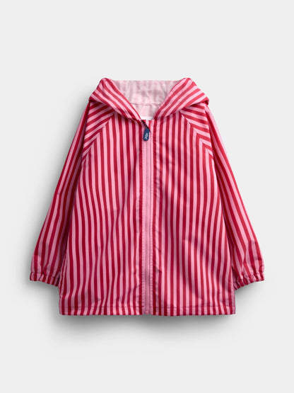 Dsiney Kidz - JoJo Maman Bébé Pink Stripe Waterproof Packaway Jacket image 2