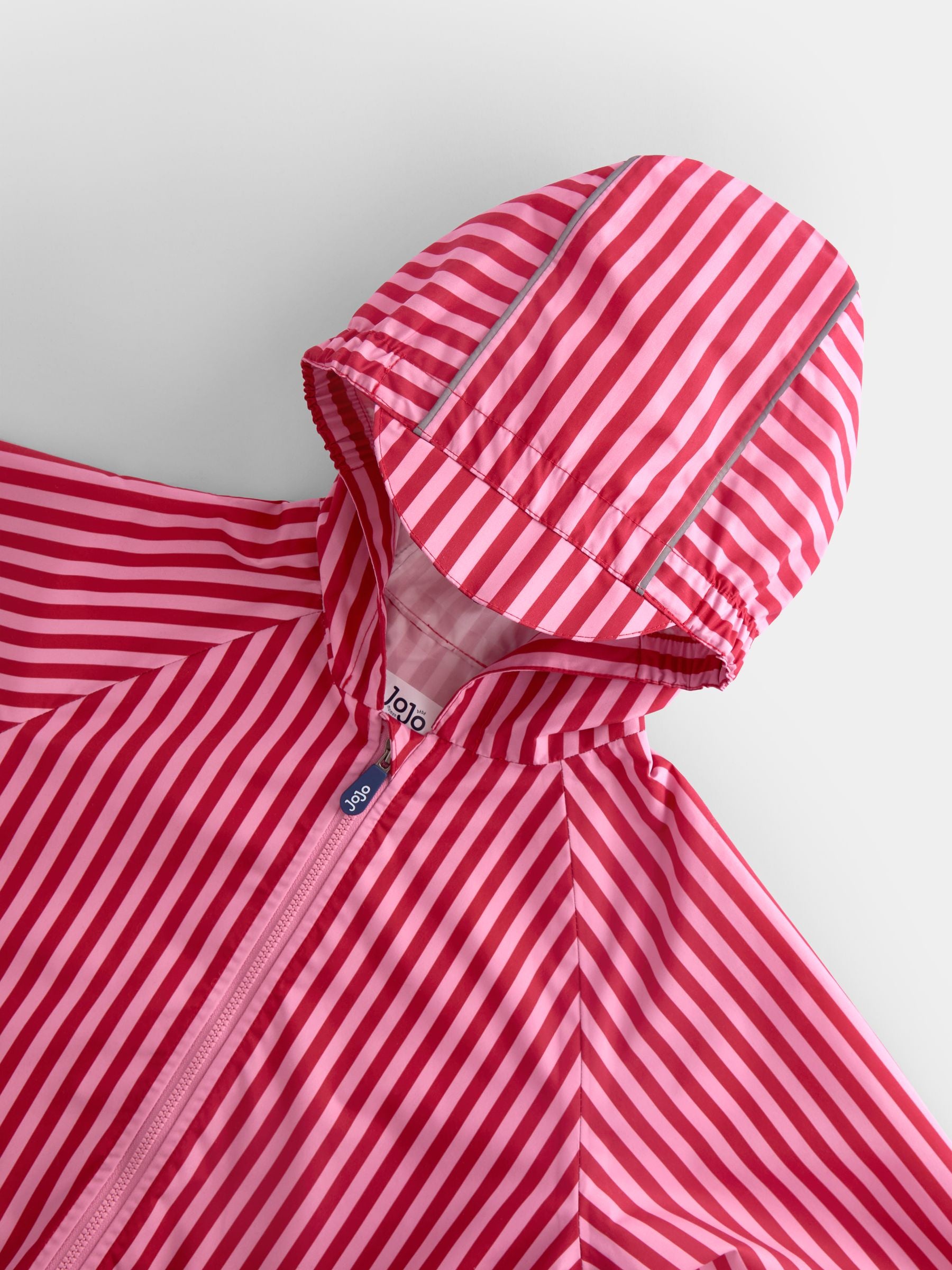 Dsiney Kidz - JoJo Maman Bébé Pink Stripe Waterproof Packaway Jacket image 4