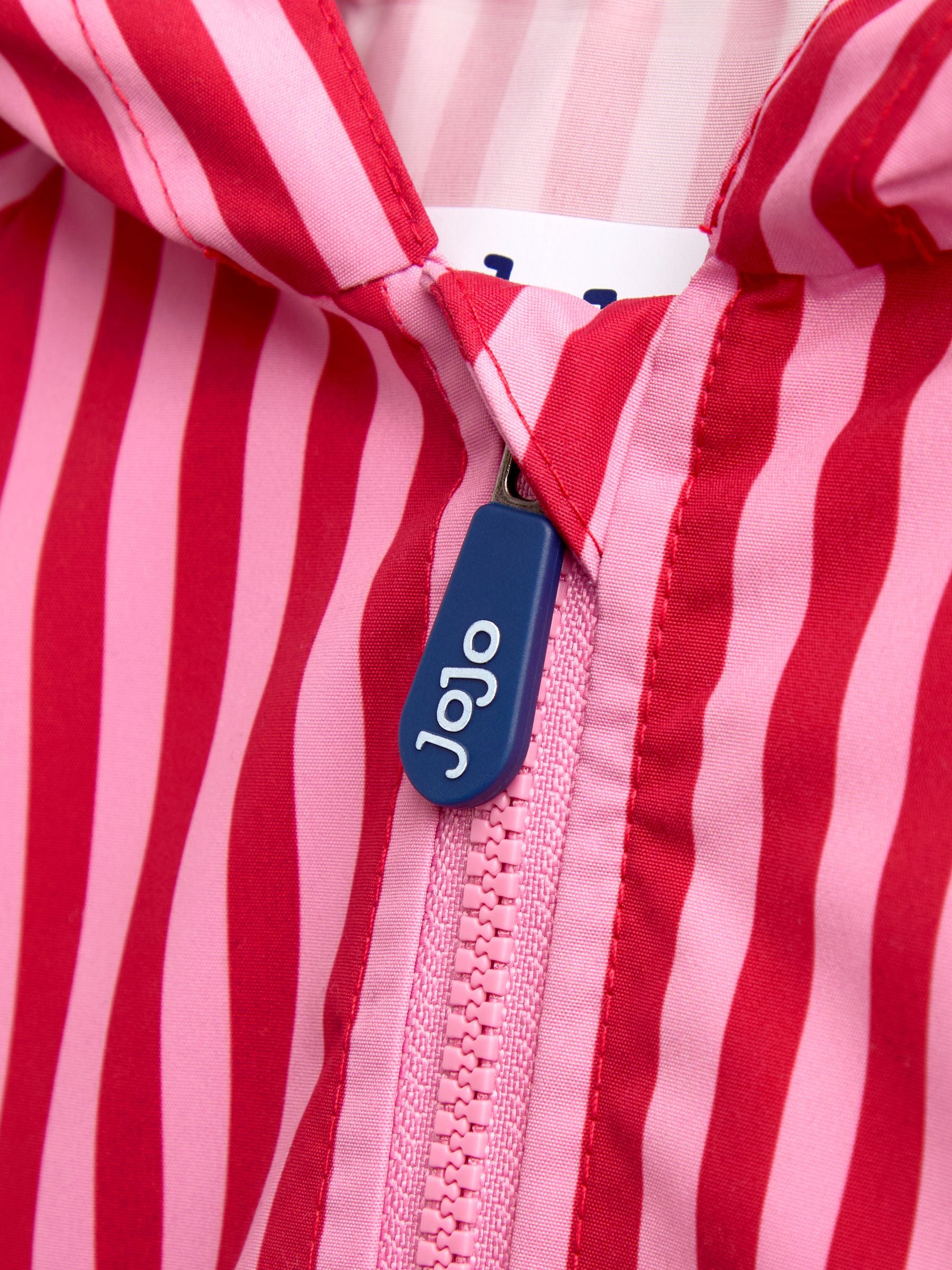 Dsiney Kidz - JoJo Maman Bébé Pink Stripe Waterproof Packaway Jacket image 5