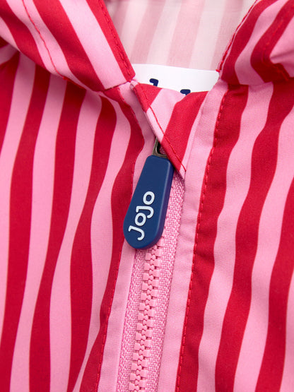 Dsiney Kidz - JoJo Maman Bébé Pink Stripe Waterproof Packaway Jacket image 5