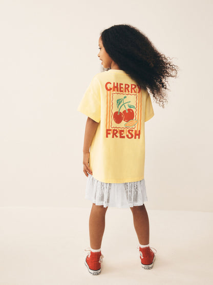 Dsiney Kidz - Bright Yellow Lace 2-In-1 T-Shirt Dress (3-16yrs) image 1