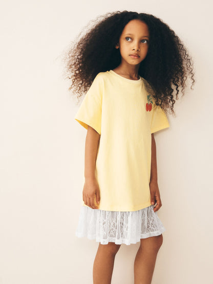 Dsiney Kidz - Bright Yellow Lace 2-In-1 T-Shirt Dress (3-16yrs) image 3