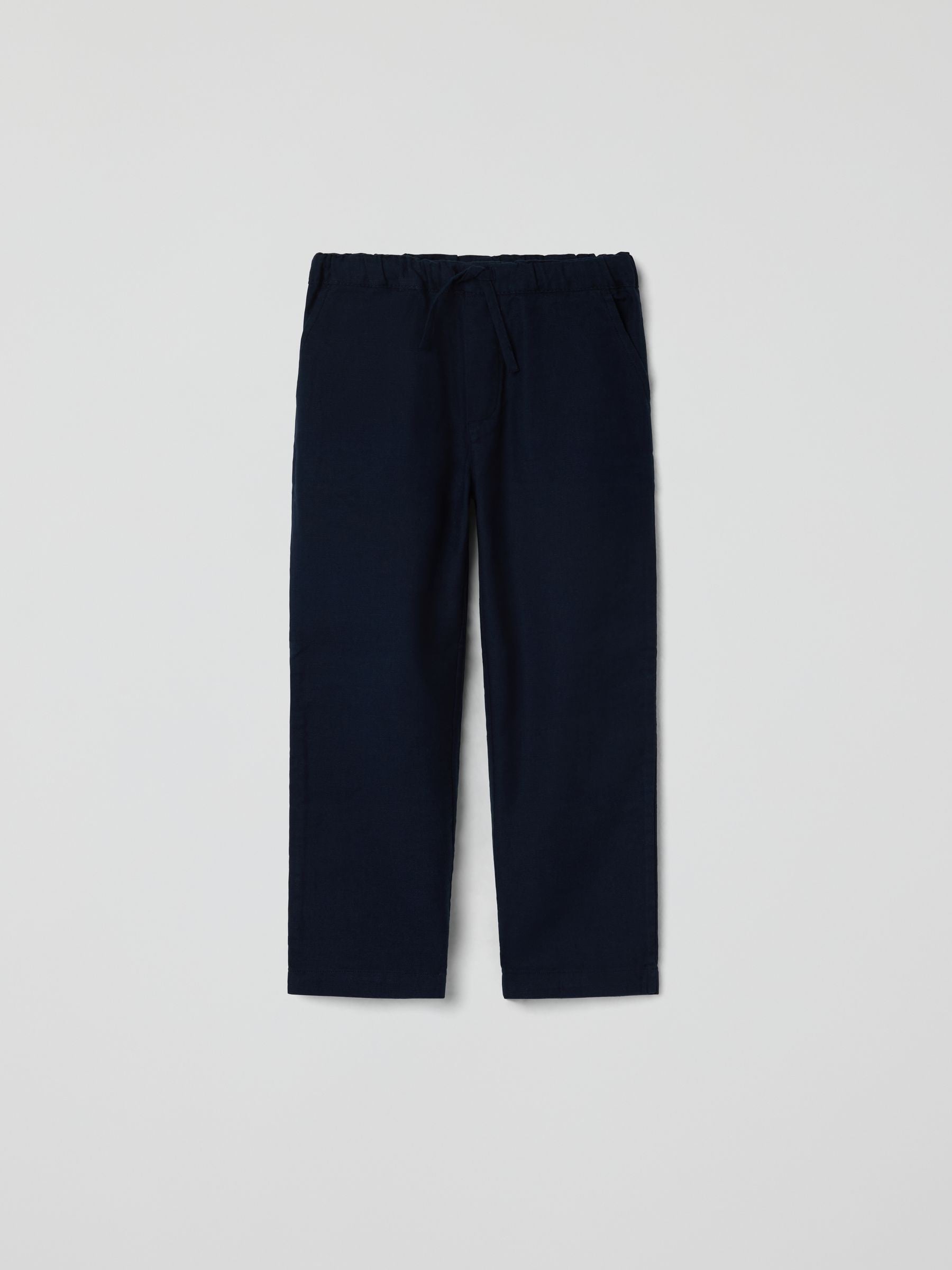 Polarn O. Pyret Blue Smart Drawstring Trousers image 1