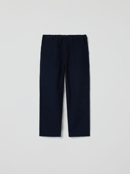 Polarn O. Pyret Blue Smart Drawstring Trousers image 1