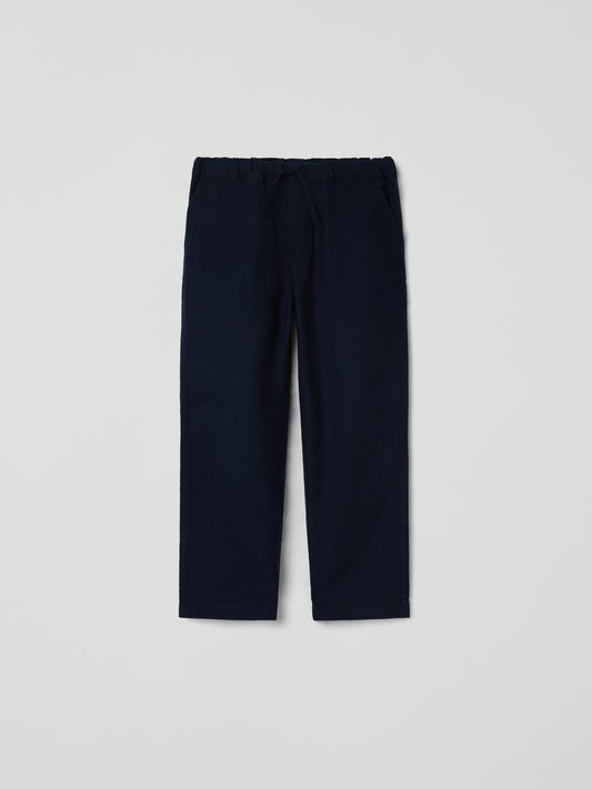 Polarn O. Pyret Blue Smart Drawstring Trousers image 1