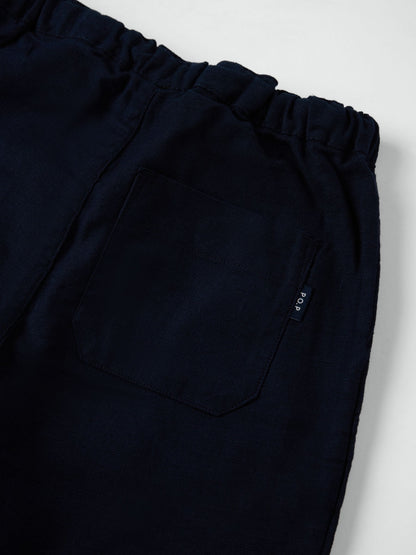 Polarn O. Pyret Blue Smart Drawstring Trousers image 2