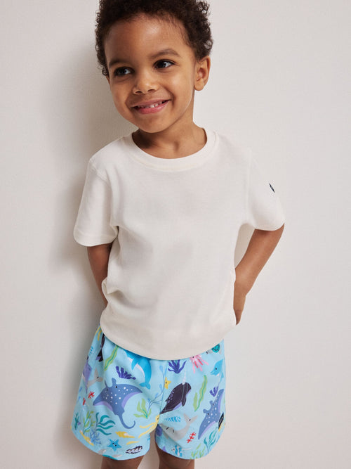 Polarn O. Pyret Sky Blue Striped Swim Shorts image 1