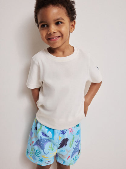 Polarn O. Pyret Sky Blue Striped Swim Shorts image 1