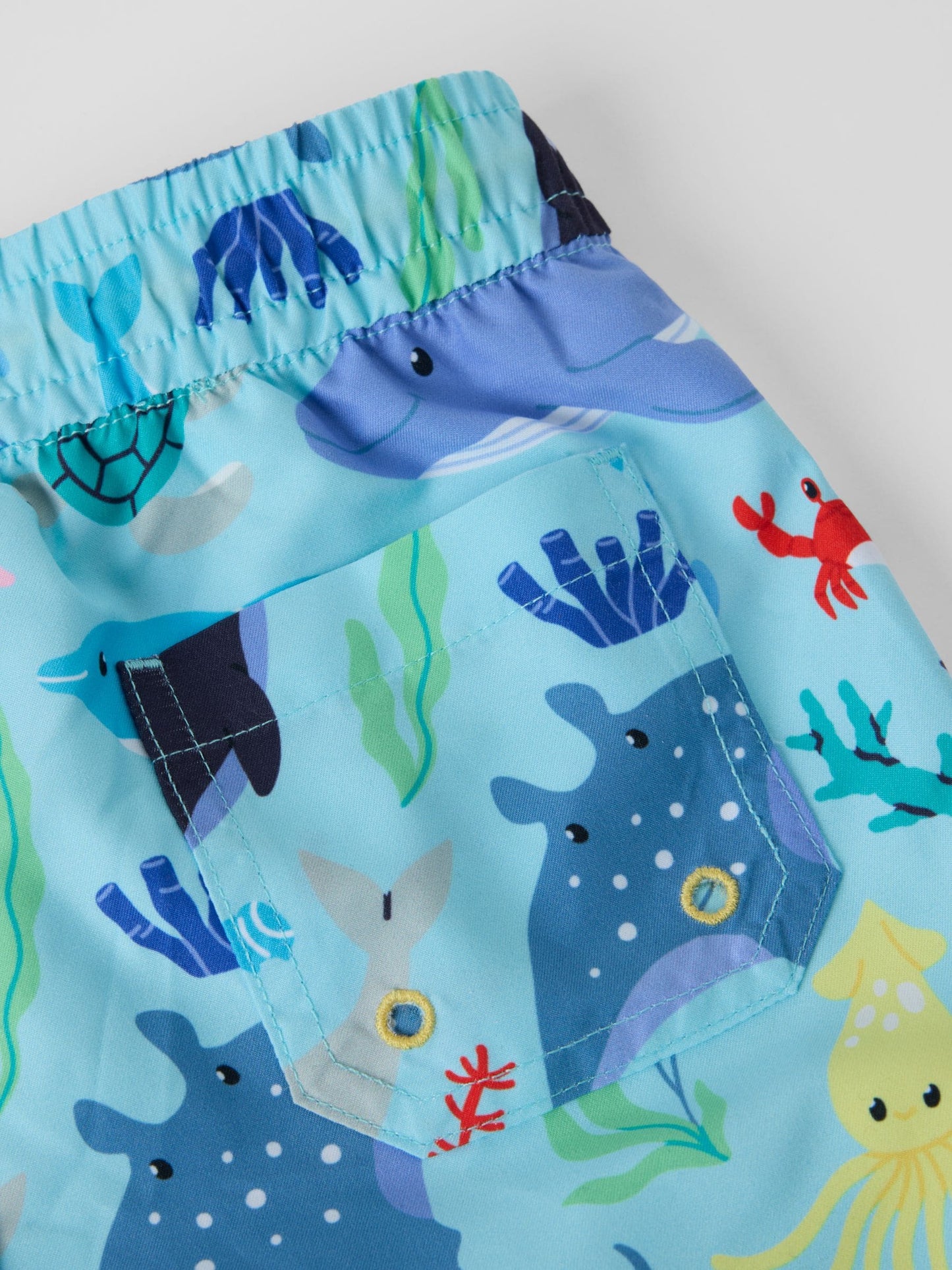 Polarn O. Pyret Sky Blue Striped Swim Shorts image 4