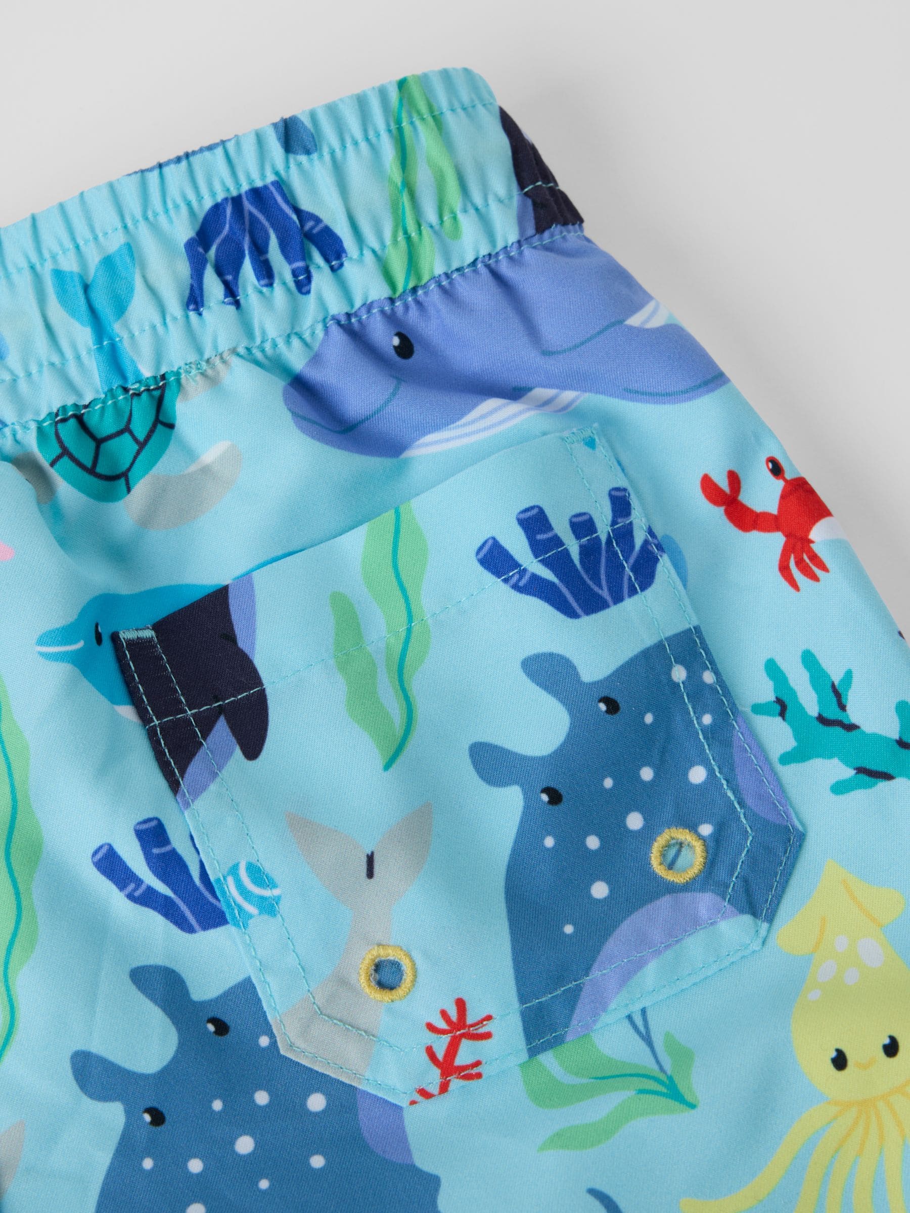 Polarn O. Pyret Sky Blue Striped Swim Shorts image 4