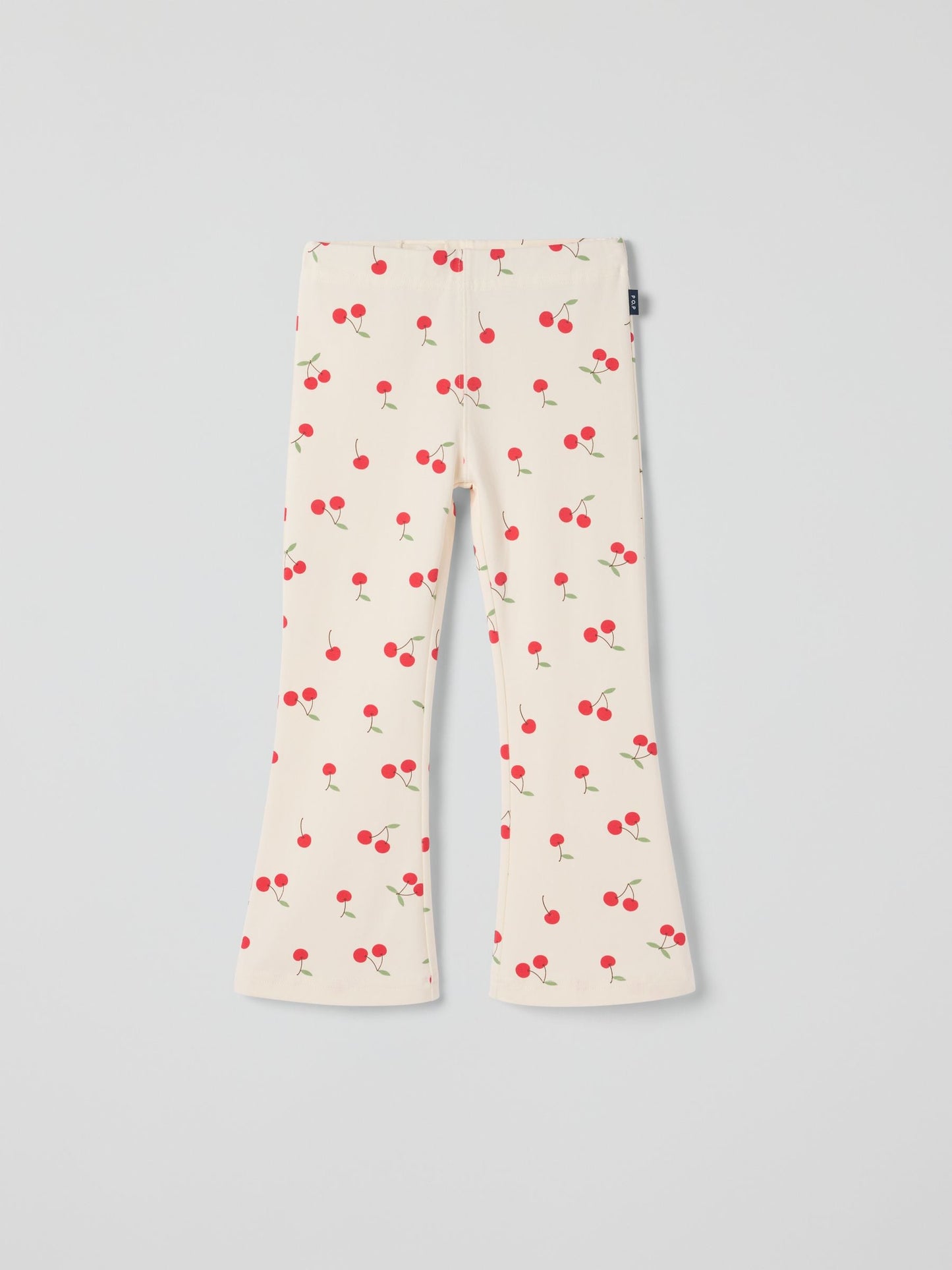 Polarn O. Pyret Cream Cherry Print Flares Trousers image 2