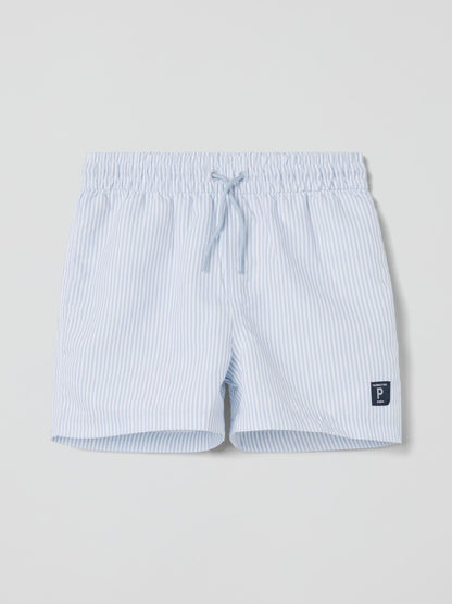 Polarn O. Pyret Blue Striped Swim Shorts image 1