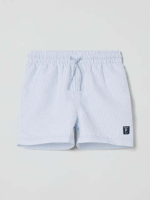 Polarn O. Pyret Blue Striped Swim Shorts image 1