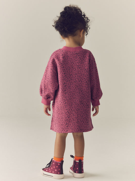 Dsiney Kidz - Pink Animal Print Long Sleeve Sweat Dress (3mths-7yrs) image 2