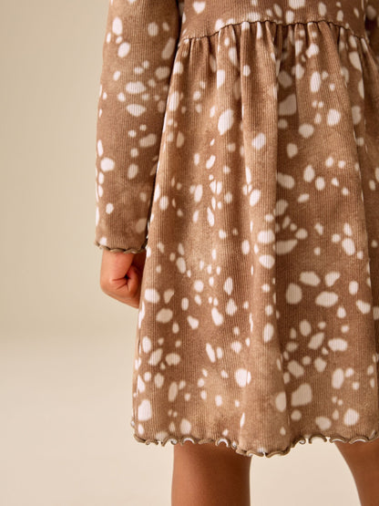 Dsiney Kidz - Brown Deer Long Sleeve Ribbed Dress (3mths-7yrs) image 4