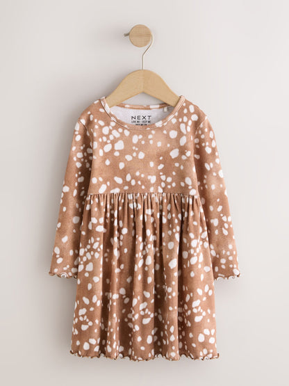Dsiney Kidz - Brown Deer Long Sleeve Ribbed Dress (3mths-7yrs) image 5