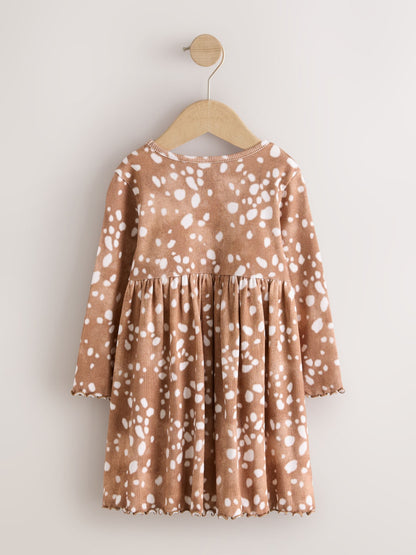 Dsiney Kidz - Brown Deer Long Sleeve Ribbed Dress (3mths-7yrs) image 6