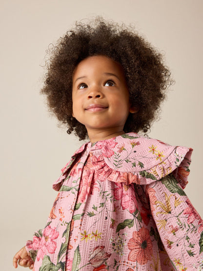 Pink Floral Long Sleeve Collar Dress (3mths-7yrs) - image 4