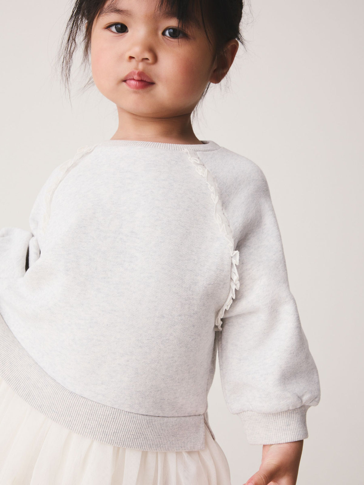 Dsiney Kidz - Grey/White Long Sleeve Sweat Mesh Dress (3mths-7yrs) image 2