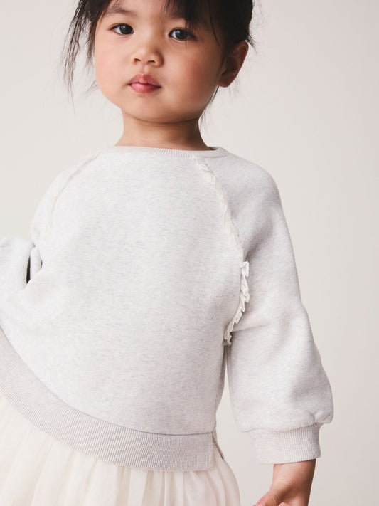 Dsiney Kidz - Grey/White Long Sleeve Sweat Mesh Dress (3mths-7yrs) image 2