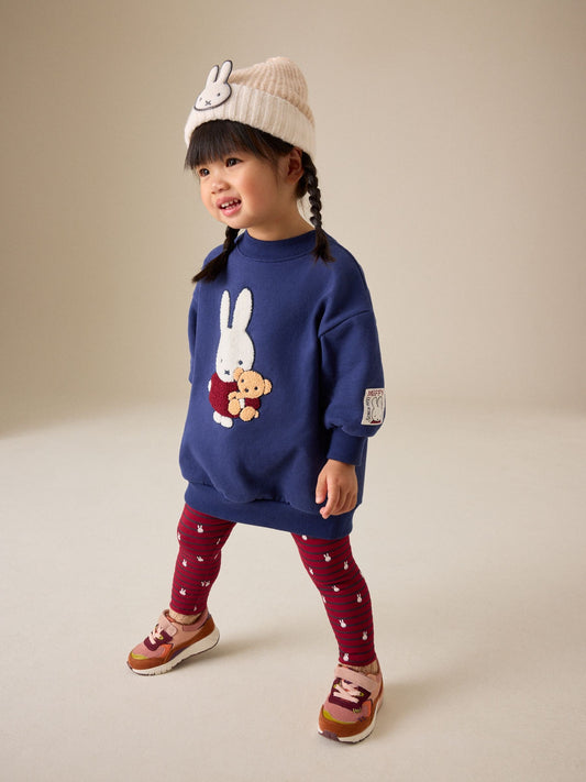 Navy Miffy Long Sleeve Sweat Dress and Leggings Set (3mths-7yrs) - image 1