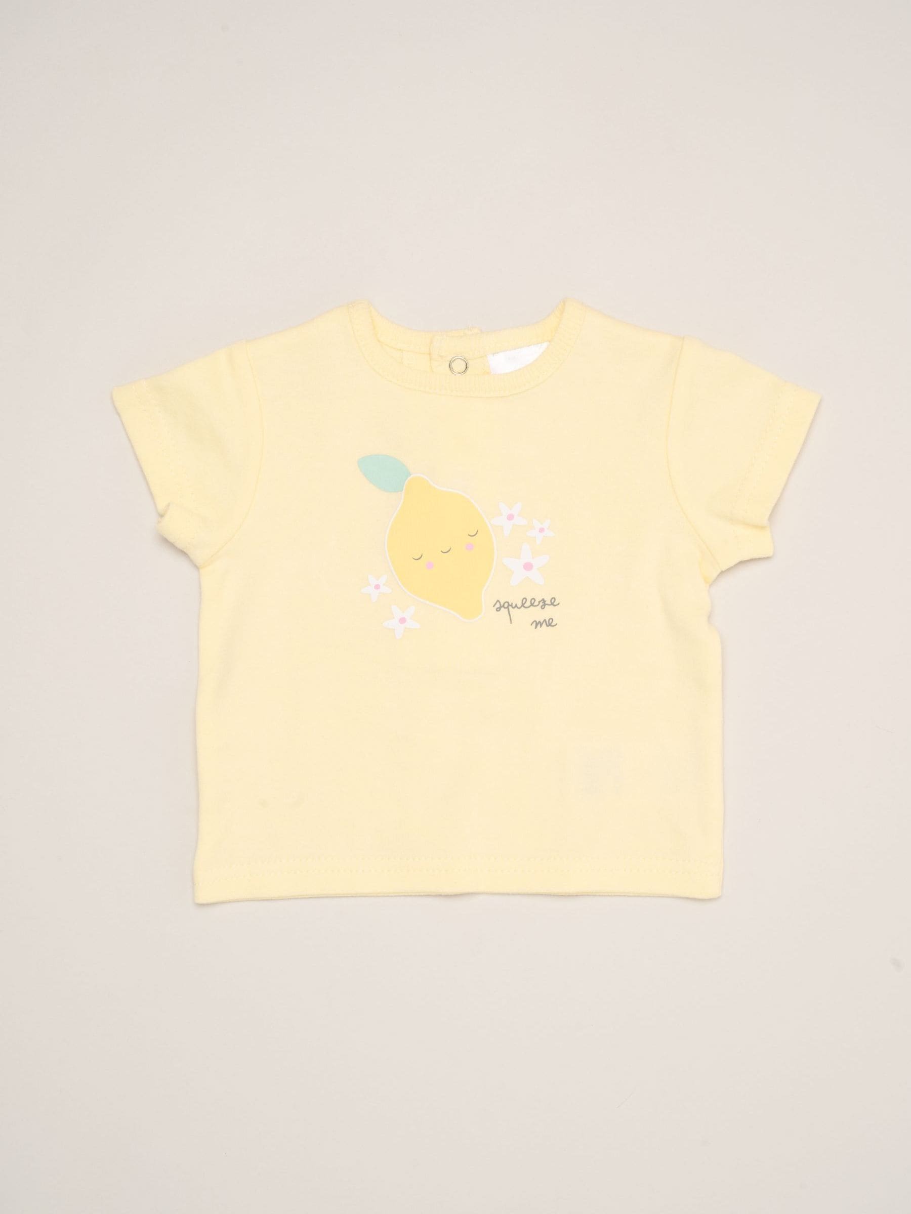 Rock-A-Bye Baby Boutique Yellow Dinosaur Print T-Shirt, Shorts And Plush Toy Set Outfit Set image 3