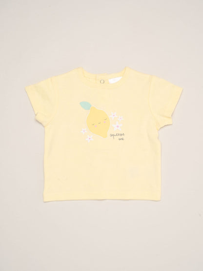 Rock-A-Bye Baby Boutique Yellow Dinosaur Print T-Shirt, Shorts And Plush Toy Set Outfit Set image 3