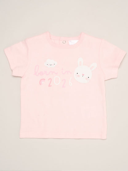 Rock-A-Bye Baby Boutique Pink - Bunny Print T-Shirt, Shorts And Plush Toy Outfit Set image 3