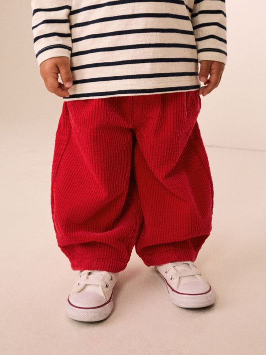 Dsiney Kidz - Red Wide Fit Textured Corduroy Pull On Trousers (3mths-7yrs) image 1