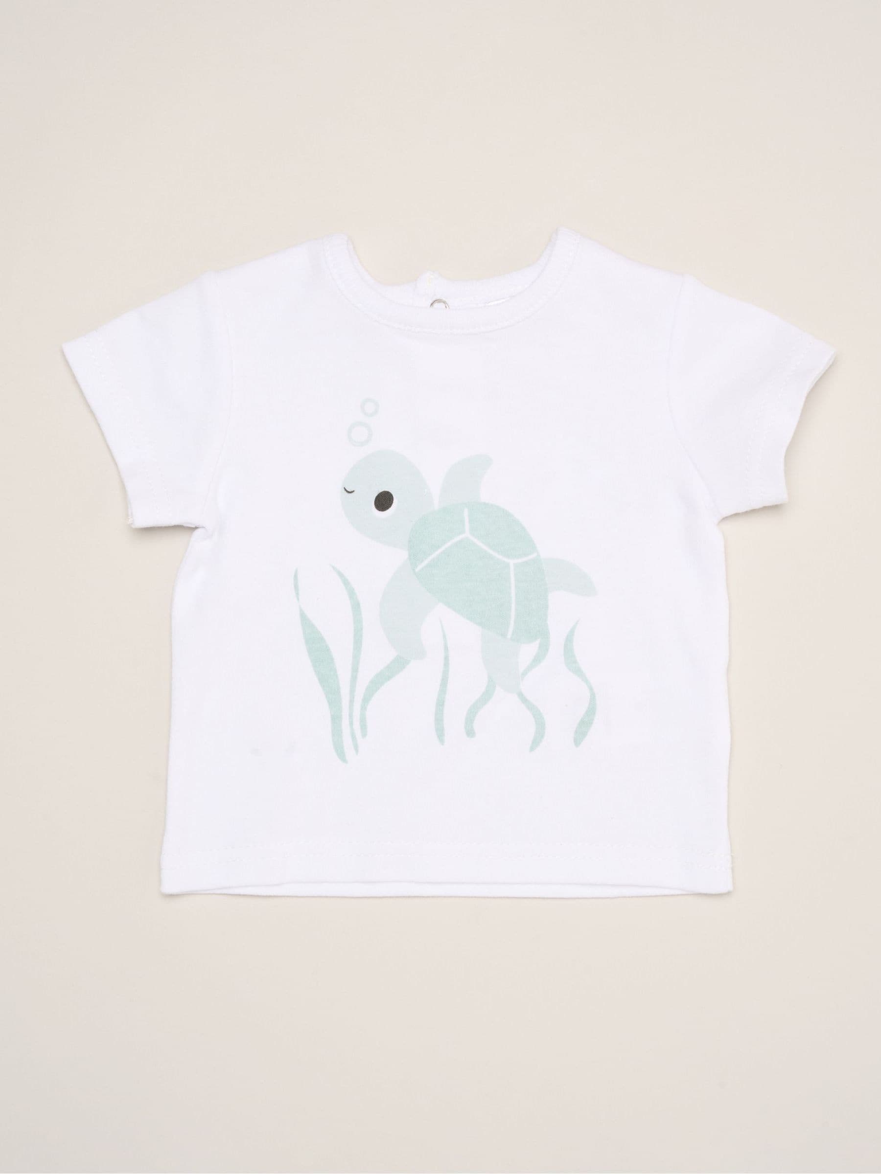 Rock-A-Bye Baby Boutique White Shell Dinosaur Print T-Shirt, Shorts And Plush Toy Set Outfit Set image 3