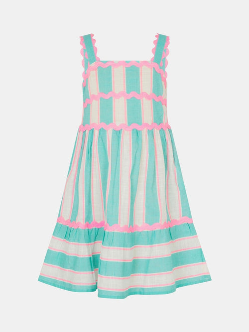 Angels By Accessorize Blue Stripe Ric Rac Dress image 1