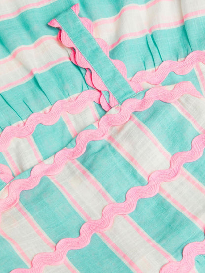 Angels By Accessorize Blue Stripe Ric Rac Dress image 2