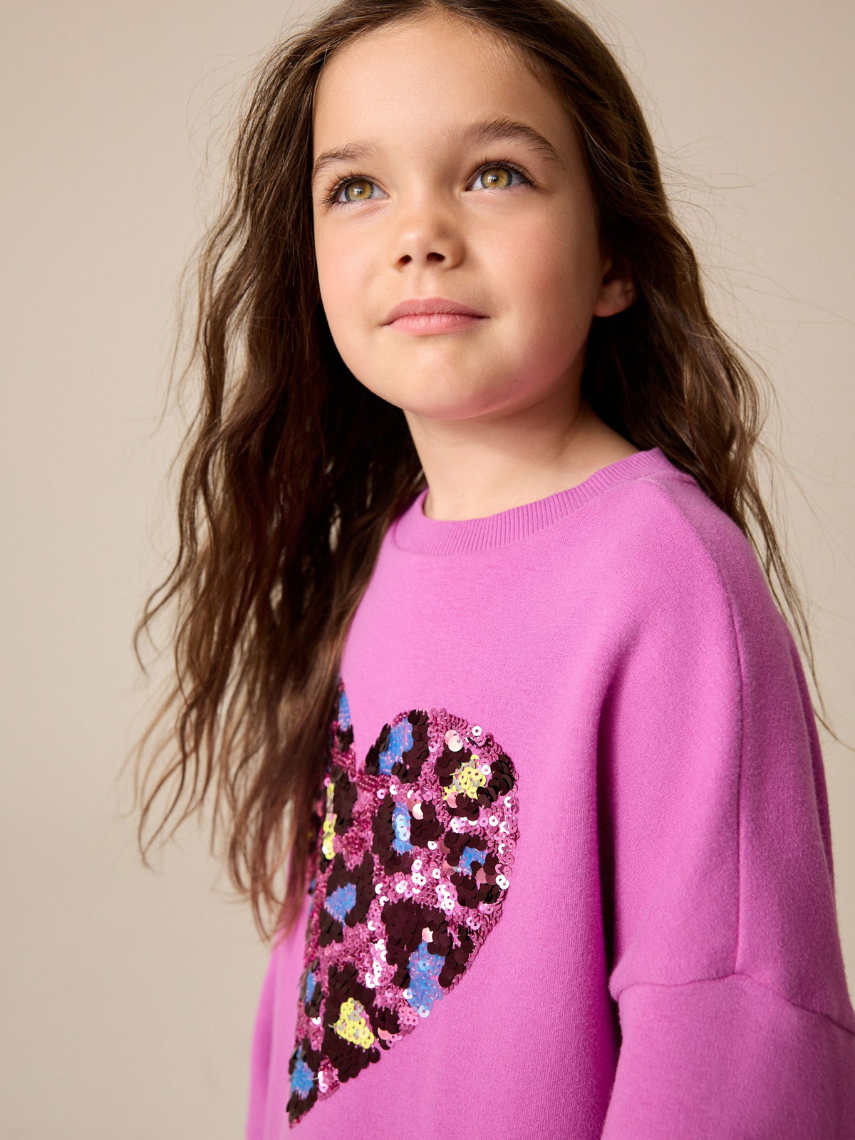 Dsiney Kidz - Bright Pink Long Sleeve Sequin Jumper Dress (3-16yrs) image 3