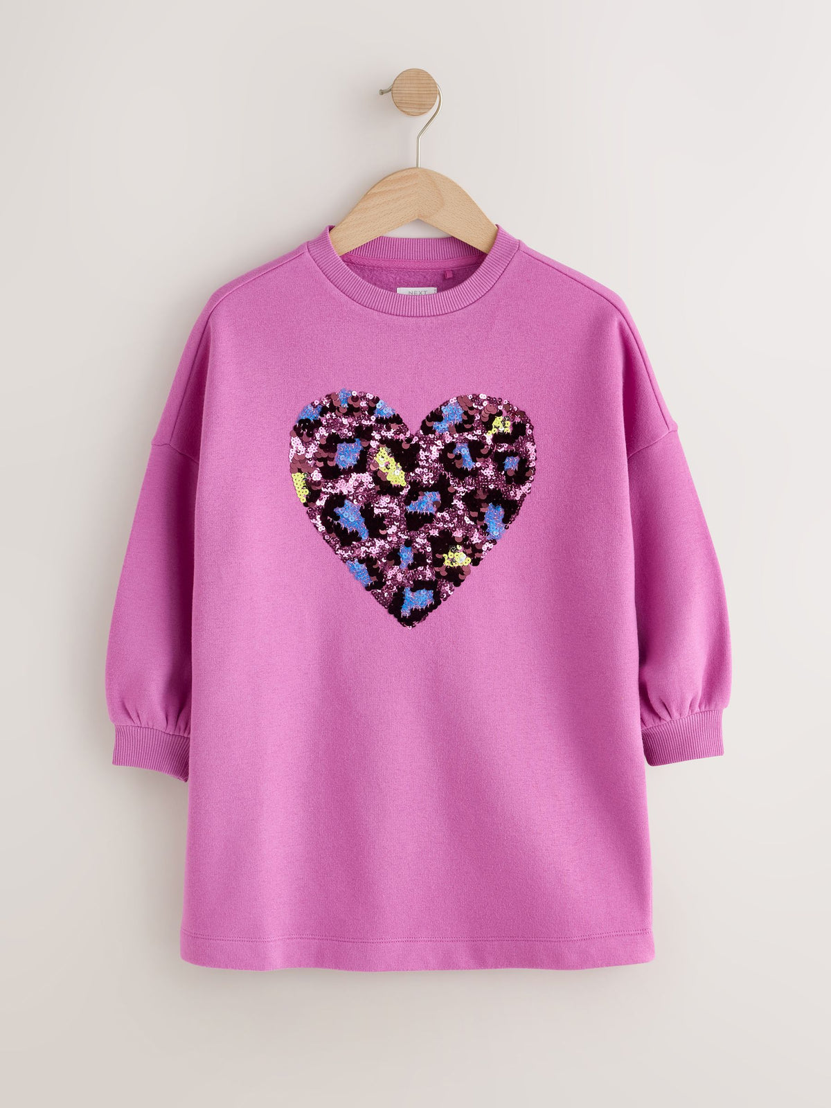 Dsiney Kidz - Bright Pink Long Sleeve Sequin Jumper Dress (3-16yrs) image 5