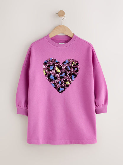 Dsiney Kidz - Bright Pink Long Sleeve Sequin Jumper Dress (3-16yrs) image 5
