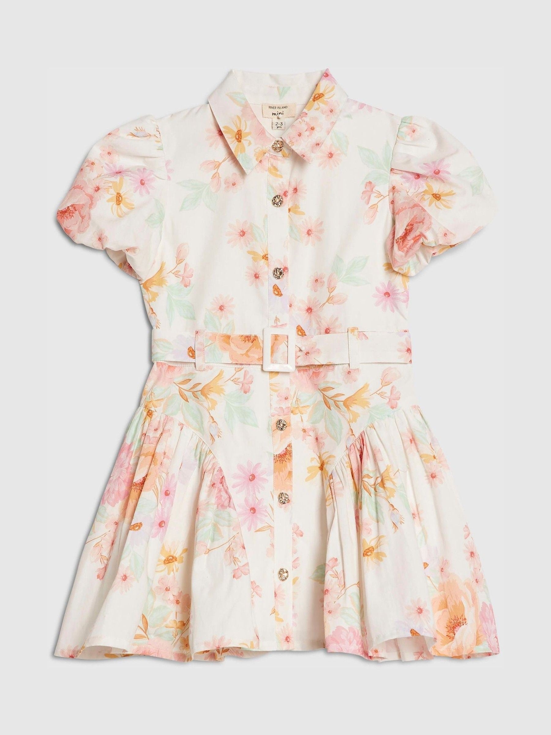 Dsiney Kidz - River Island Cream Floral Print Prom Dress image 1