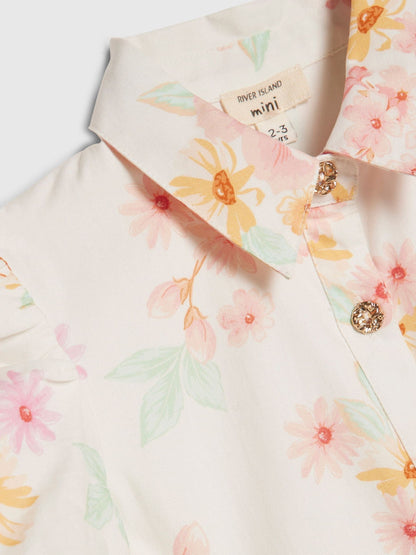 Dsiney Kidz - River Island Cream Floral Print Prom Dress image 3