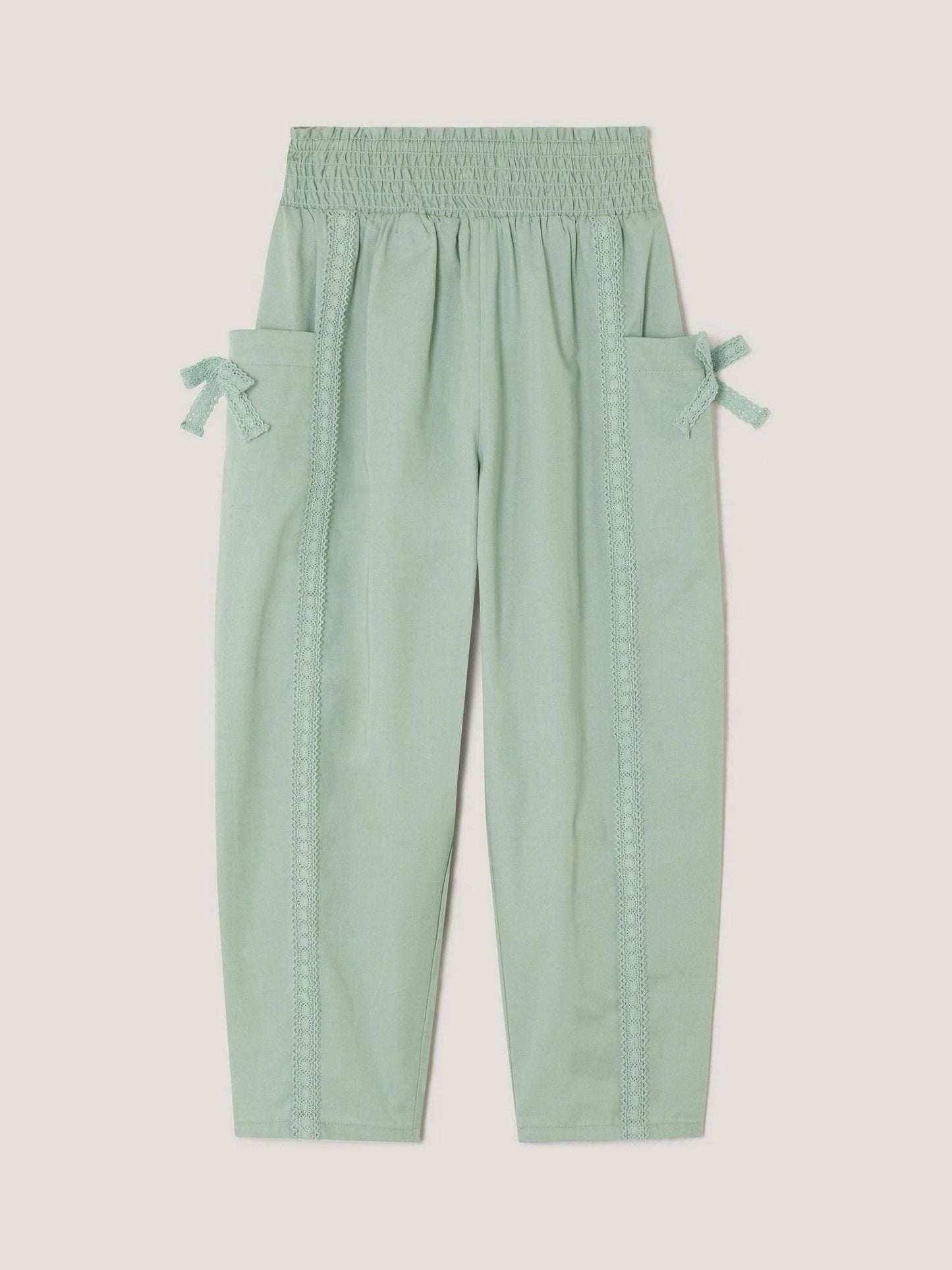 Monsoon Green Lace Trim Barrel Trousers image 2