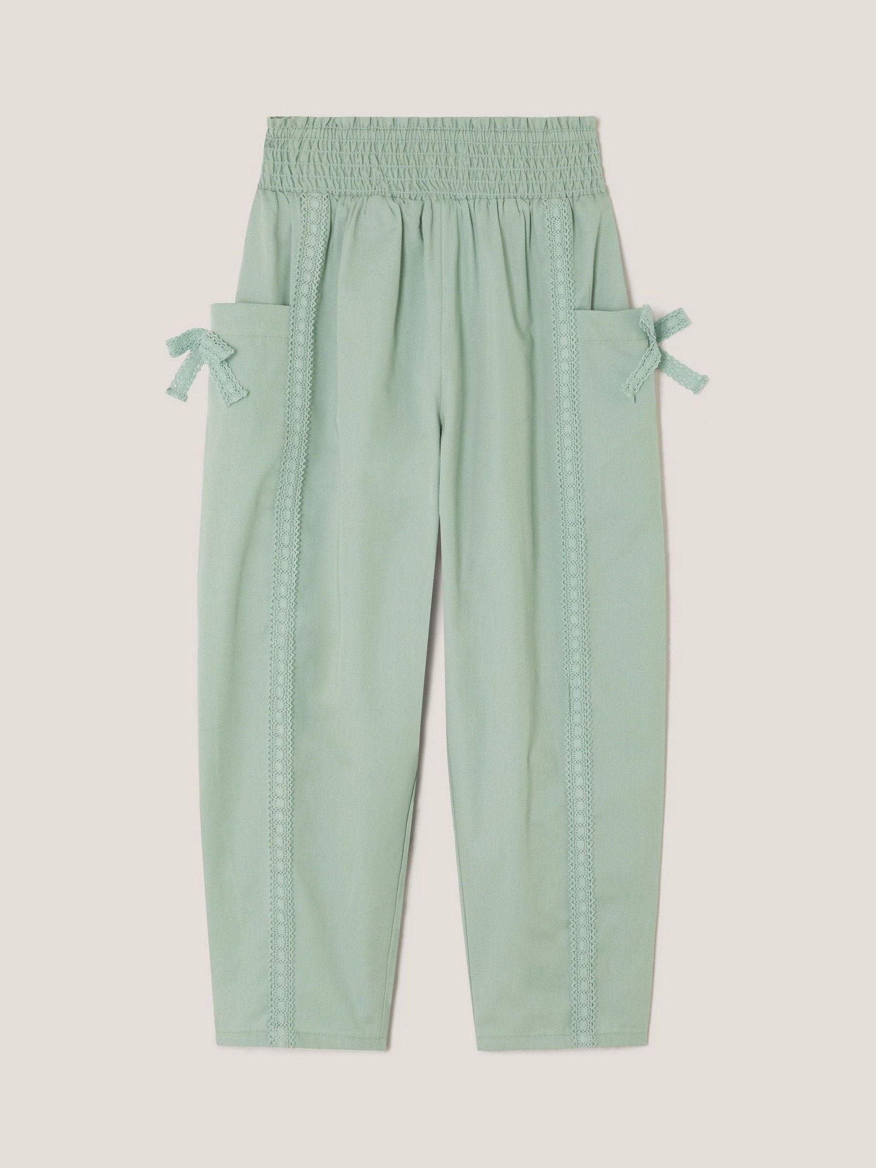 Monsoon Green Lace Trim Barrel Trousers image 2